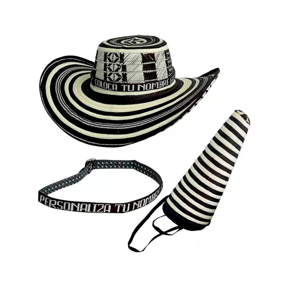 Sombrero Tradicional 15 Fibras + Estuche + Correa