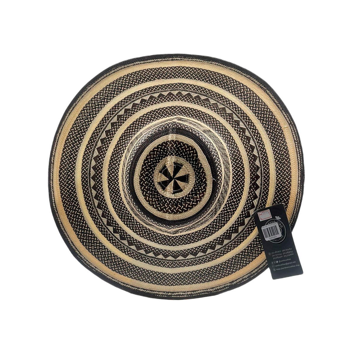 Sombreros 19 Fibras Negro con Blanco