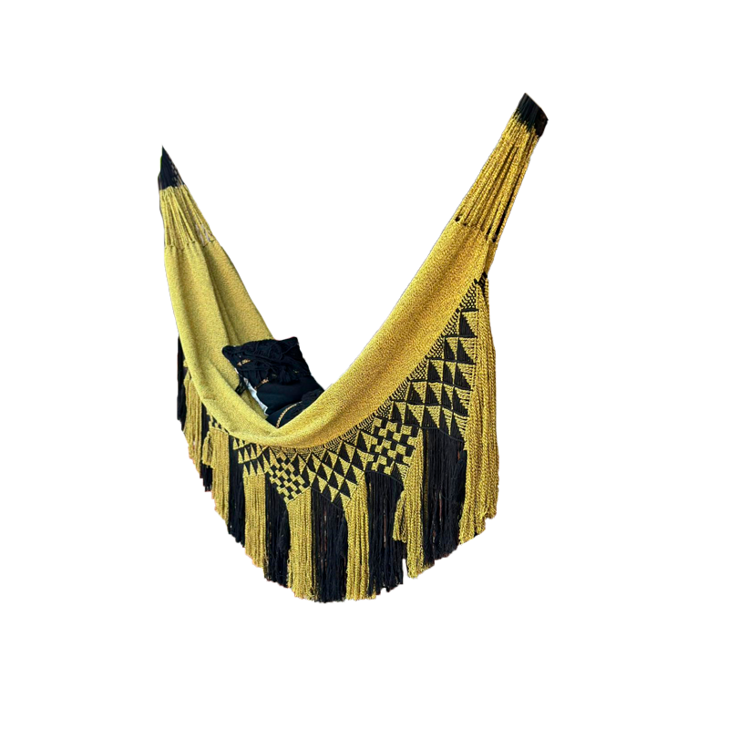 Hamaca Artesanal Dos Colores con Flecos