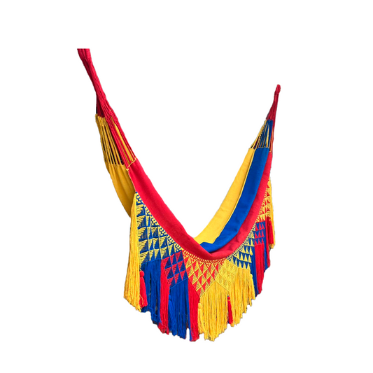 Hamaca Exclusiva Diseño Tricolor Fina en Hilo