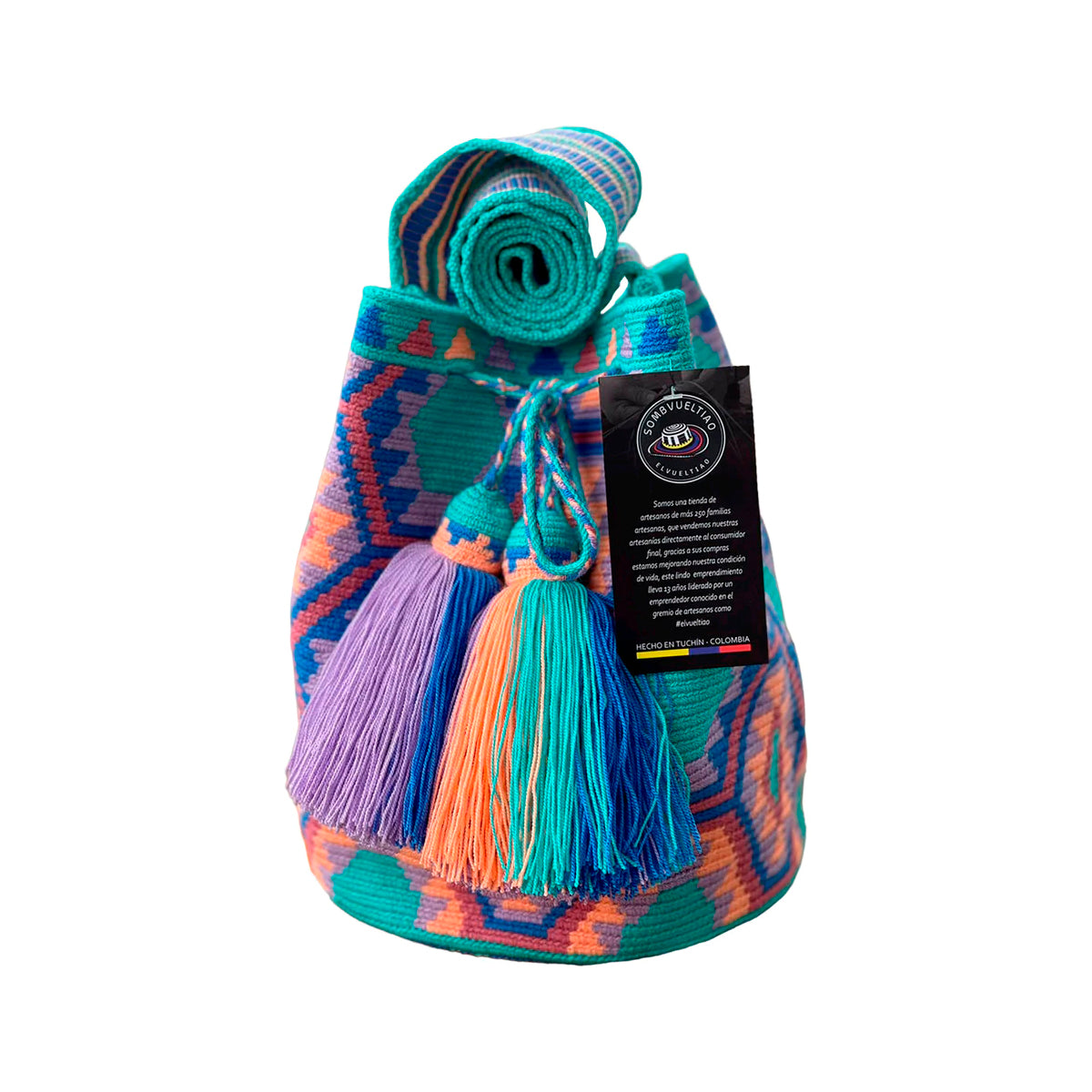 Mochila Artesanal Figuras Wayuu Colección Paraíso