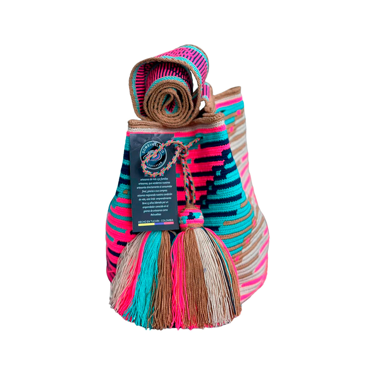 Mochila Artesanal Figuras Wayuu Colección Paraíso