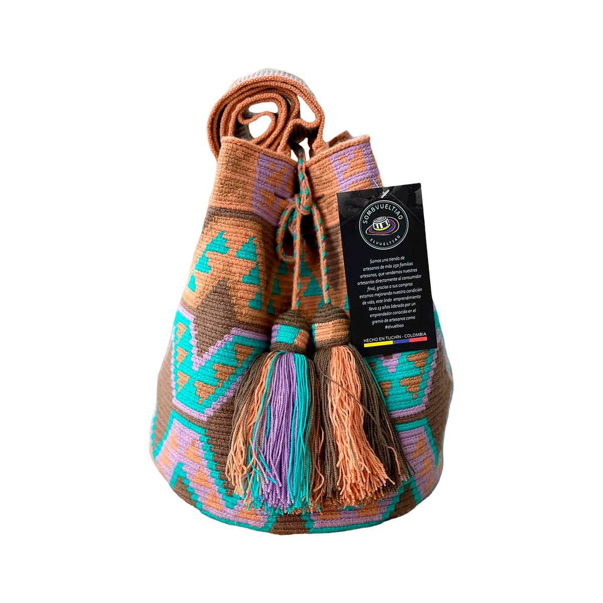 Mochila Artesanal Figuras Wayuu Colección Paraíso
