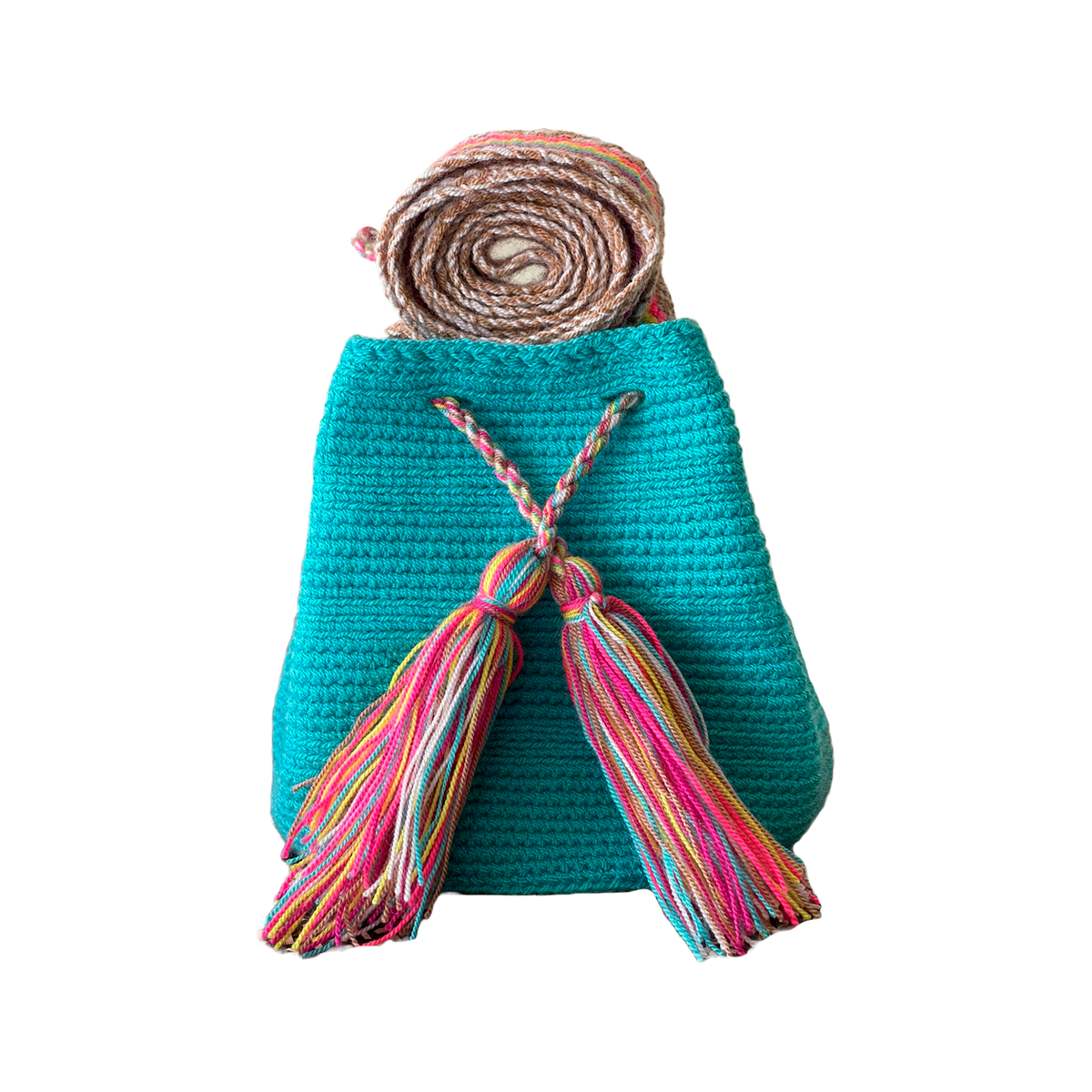 Mochila Wayuu Únicolor Pequeña a Mano