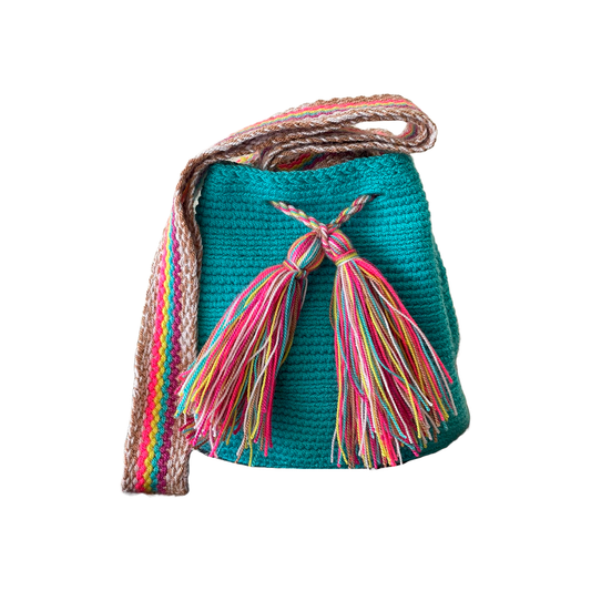Mochila Wayuu Únicolor Pequeña a Mano