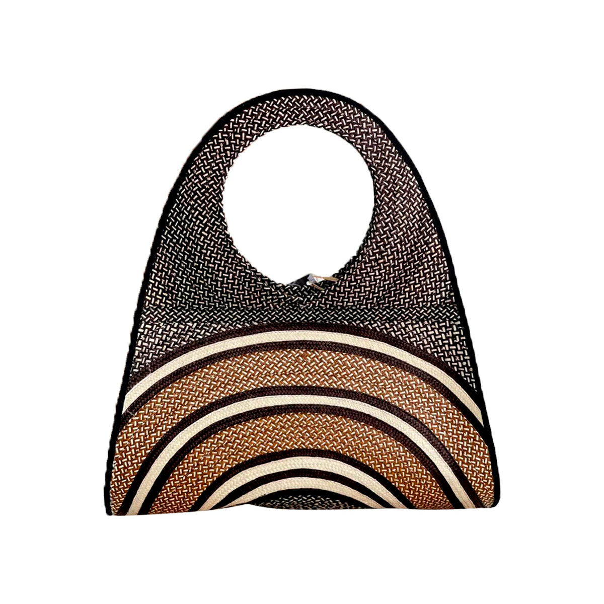 Bolso Exclusivo Caña Flecha Diseño Gris Marrón