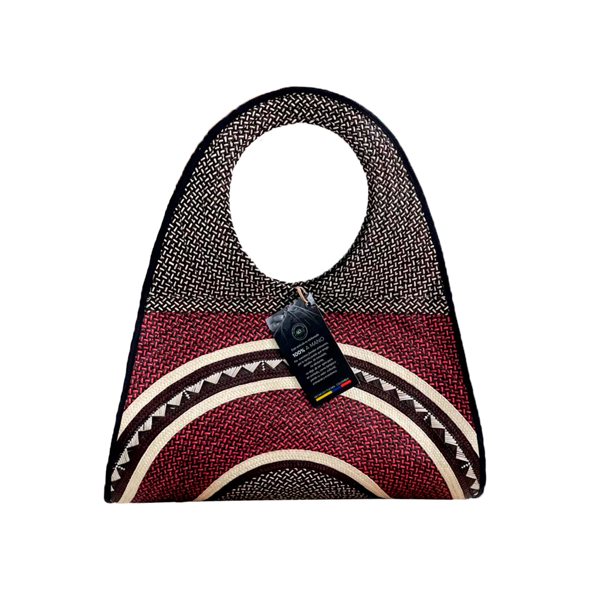 Bolso Exclusivo Caña Flecha Diseño Gris Marrón