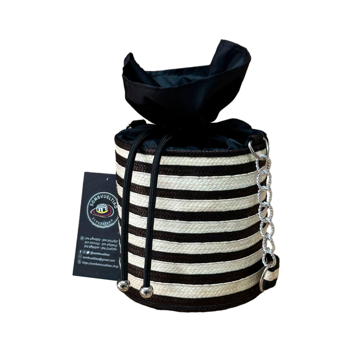 Bolso Cilindro Exclusivo con Moño Diseño Cebra