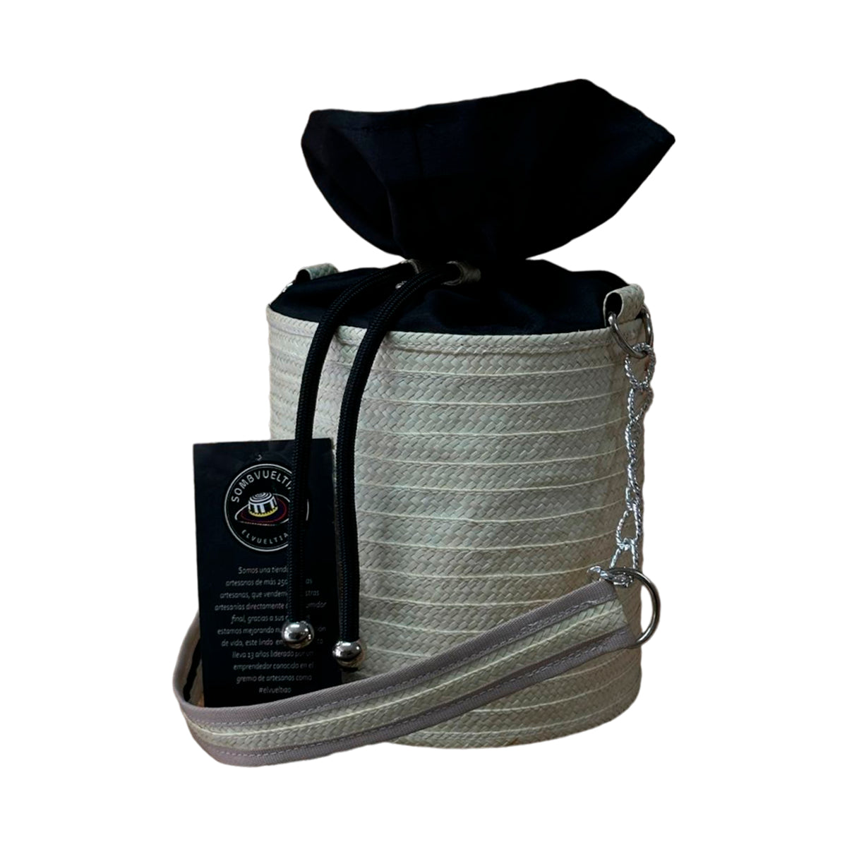 Bolso Cilindro Exclusivo con Moño Diseño Crudo