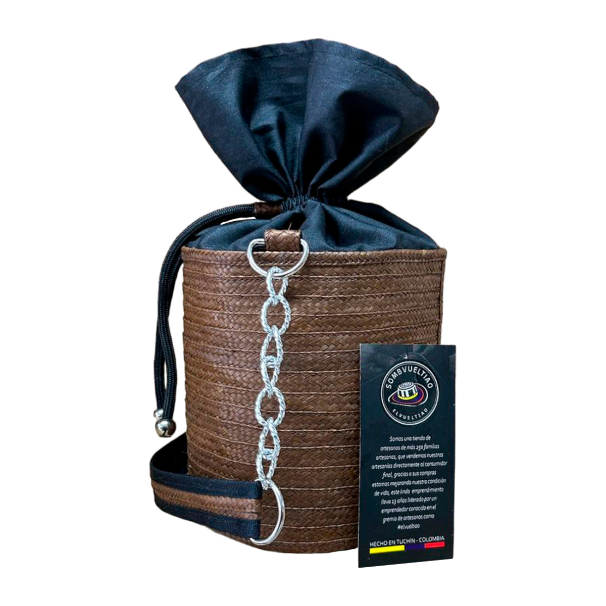 Bolso Cilindro Exclusivo con Moño Diseño Marrón