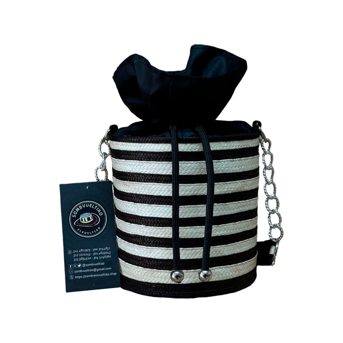 Bolso Cilindro Exclusivo con Moño Diseño Cebra