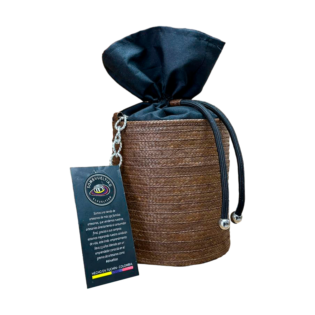 Bolso Cilindro Exclusivo con Moño Diseño Marrón