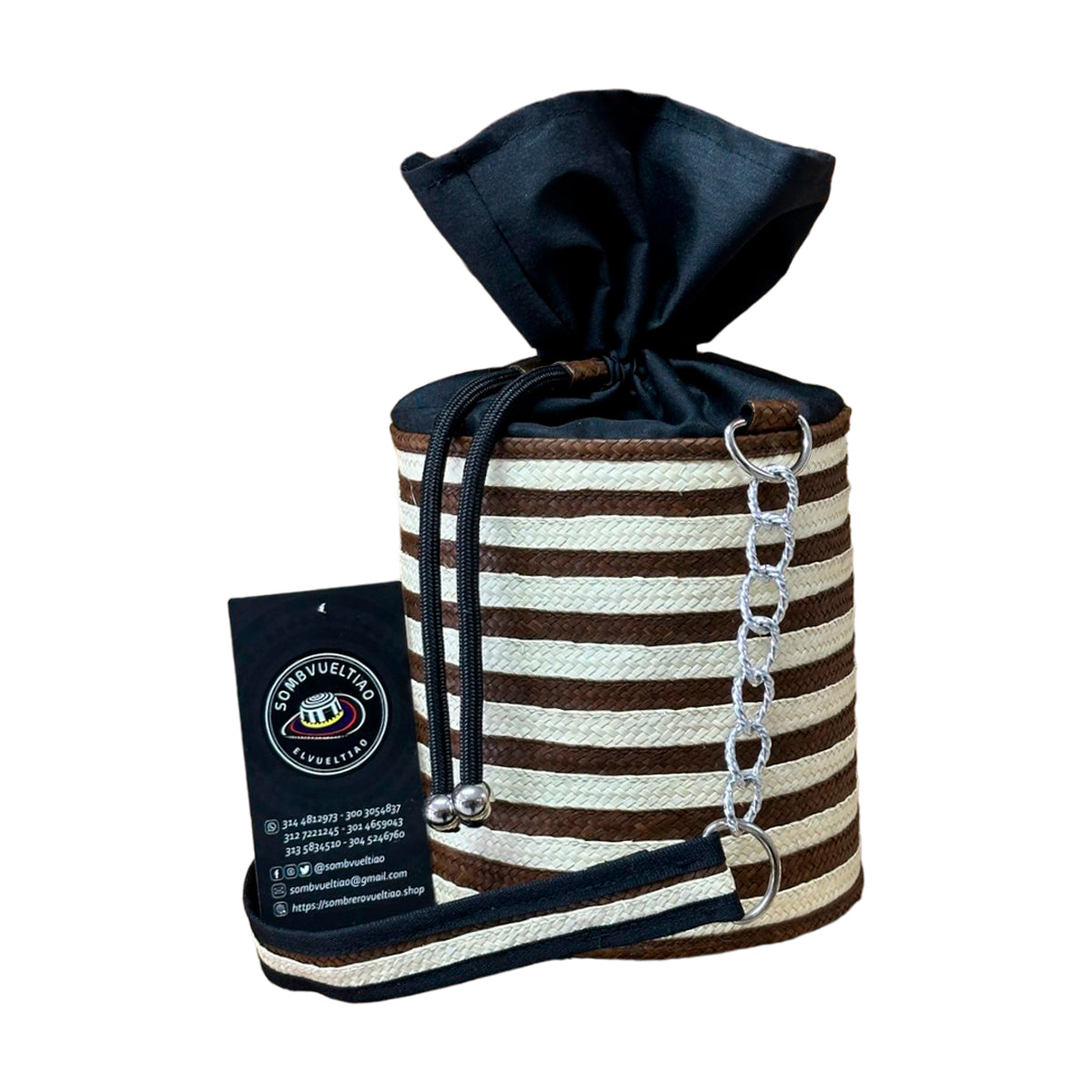 Bolso Cilindro Exclusivo con Moño Diseño Marrón Cebra