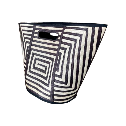 Bolso Artesanal a Mano Diseño Cebra Espiral