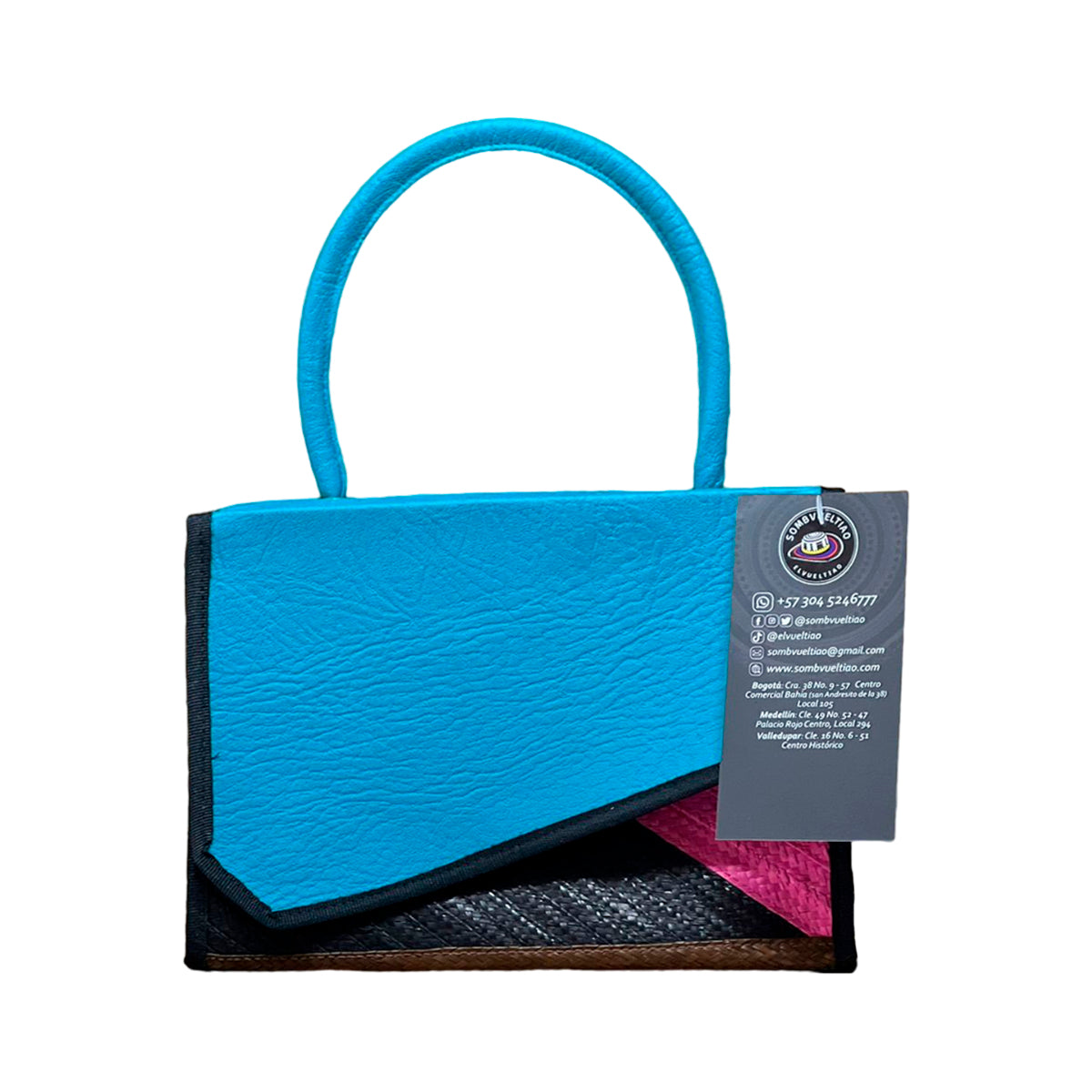 Bolso Exclusivo Artesanal en Cuero y Caña Flecha