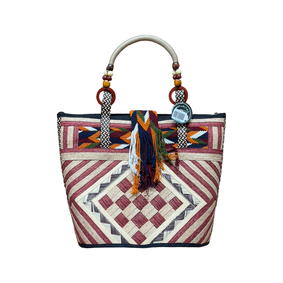 Bolso Caña Flecha Figuras Multicolor