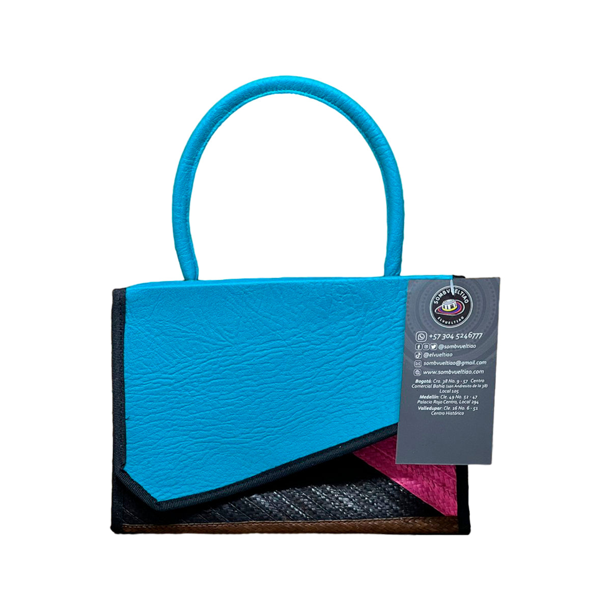 Bolso Exclusivo Artesanal en Cuero y Caña Flecha