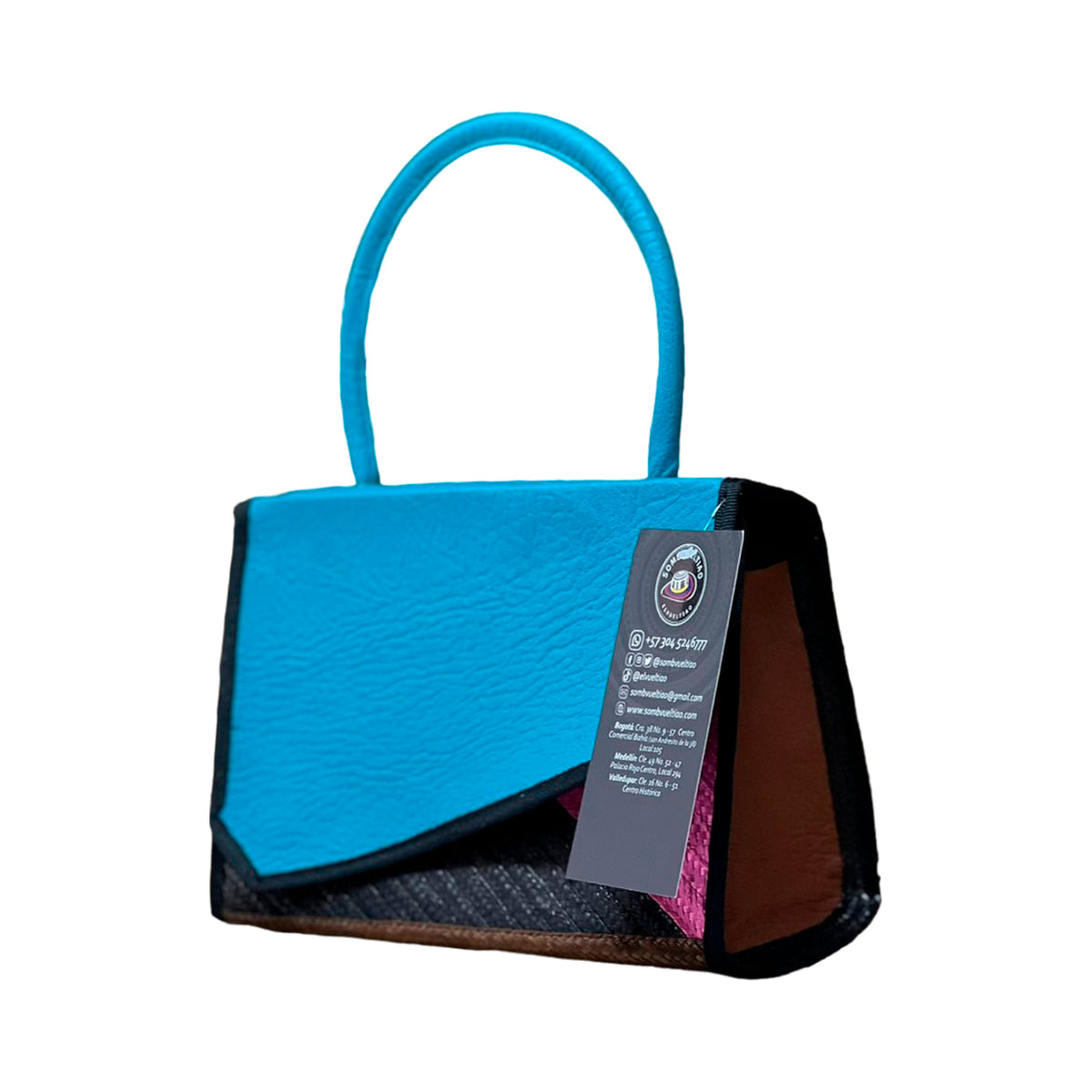 Bolso Exclusivo Artesanal en Cuero y Caña Flecha