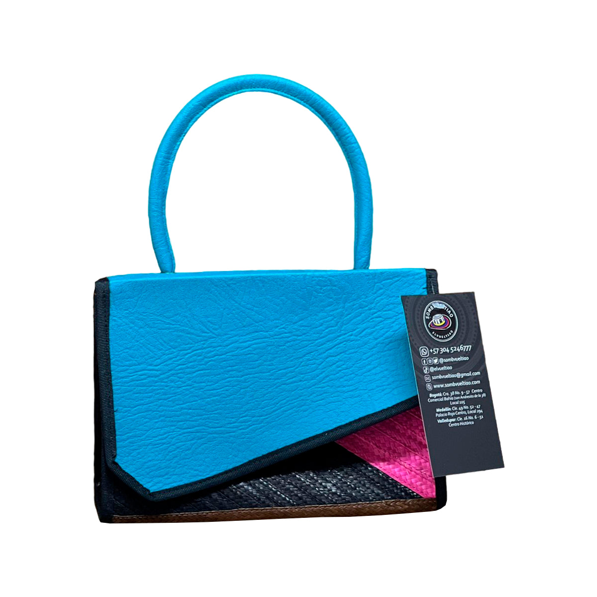 Bolso Exclusivo Artesanal en Cuero y Caña Flecha