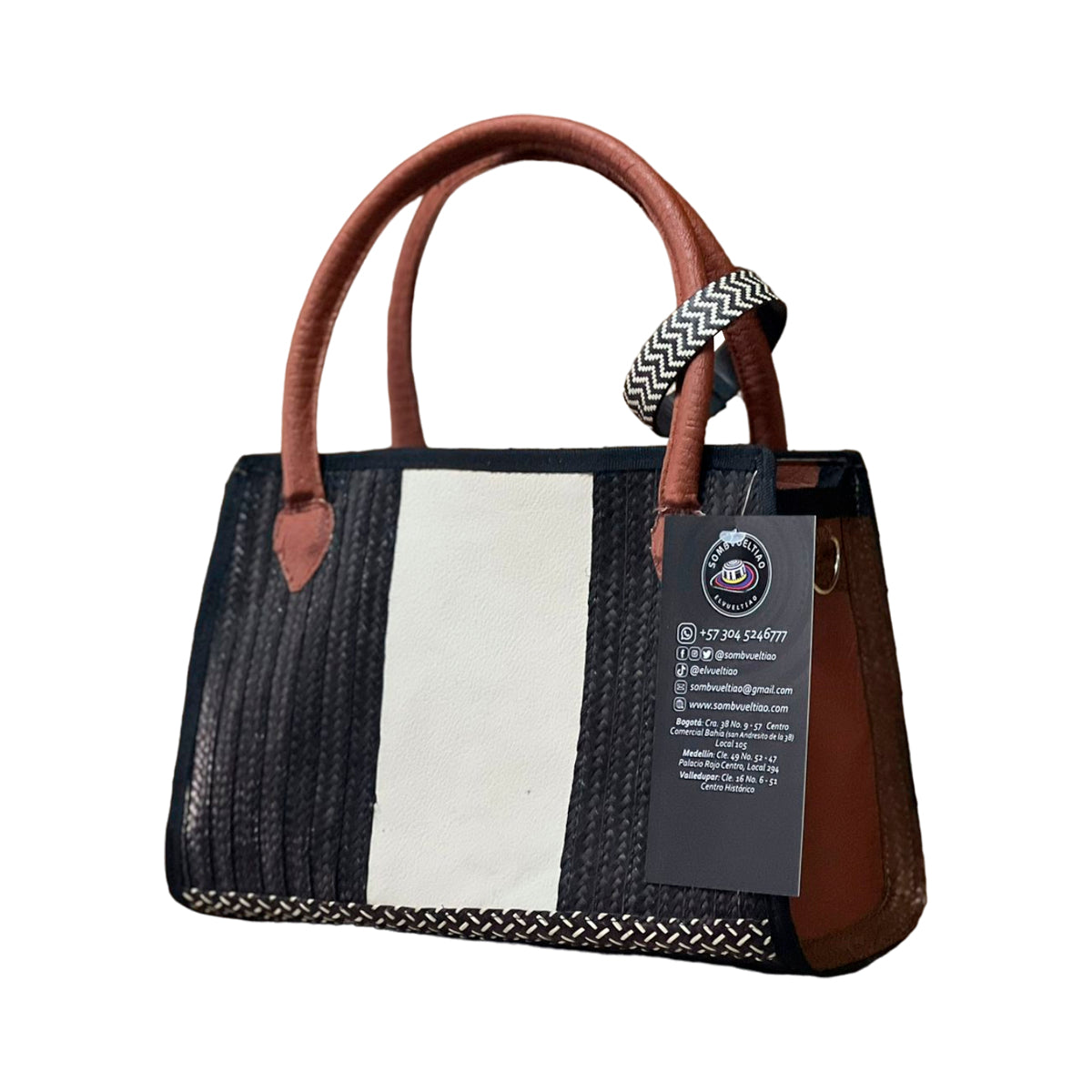 Bolso Exclusivo Artesanal en Cuero y Caña Flecha