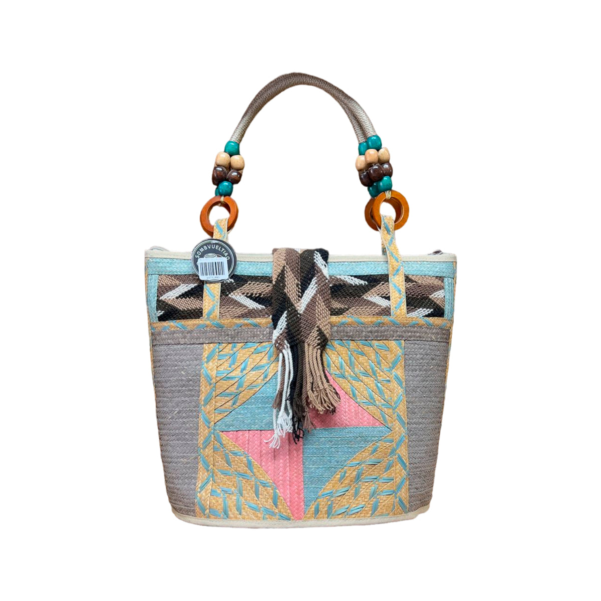 Bolso Caña Flecha Figuras Multicolor