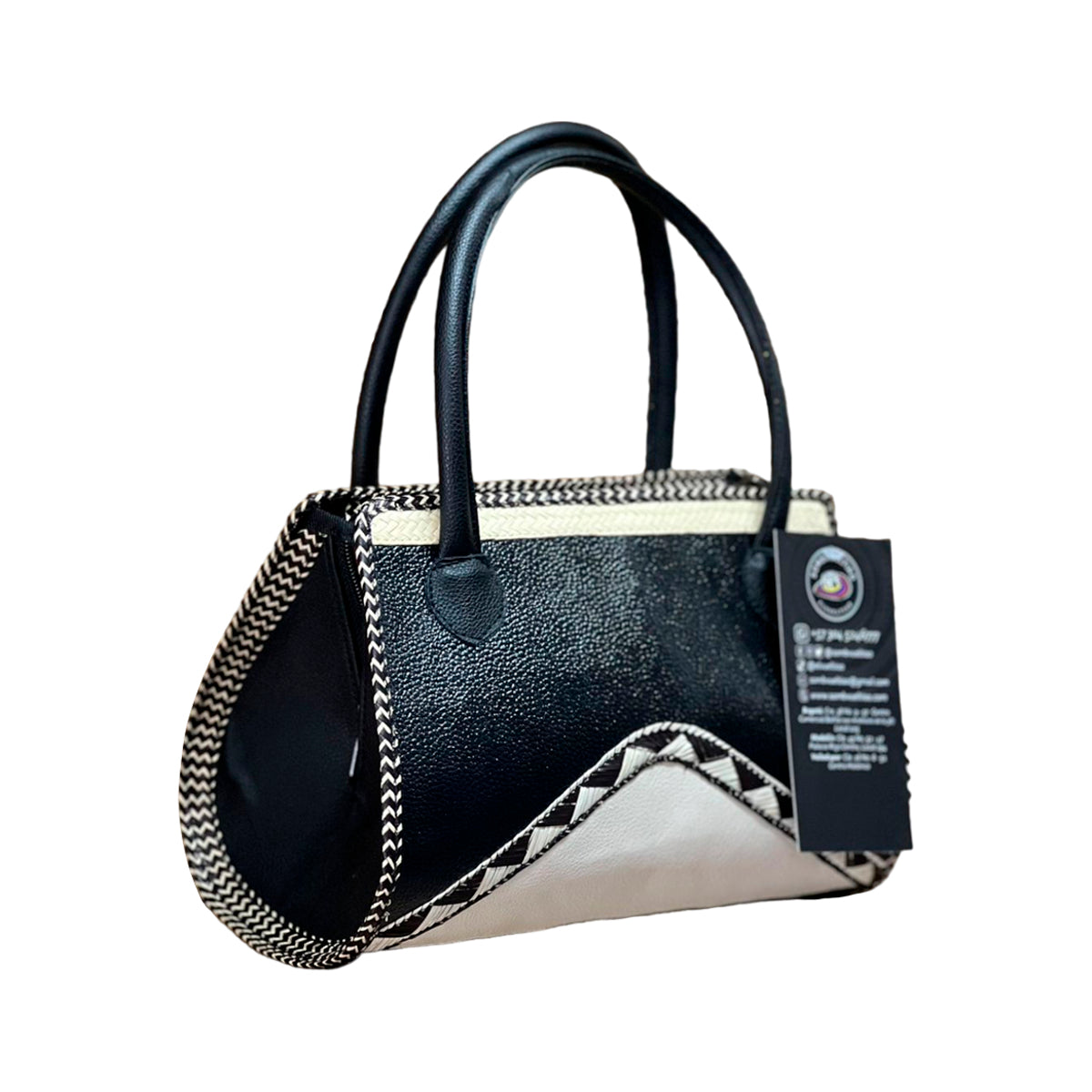 Bolso Exclusivo Artesanal en Cuero y Caña Flecha