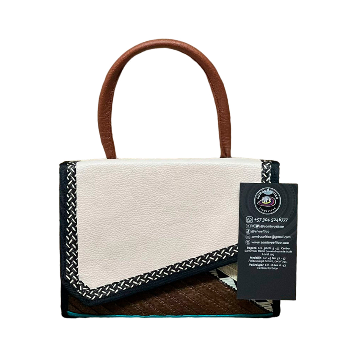 Bolso Exclusivo Artesanal en Cuero y Caña Flecha