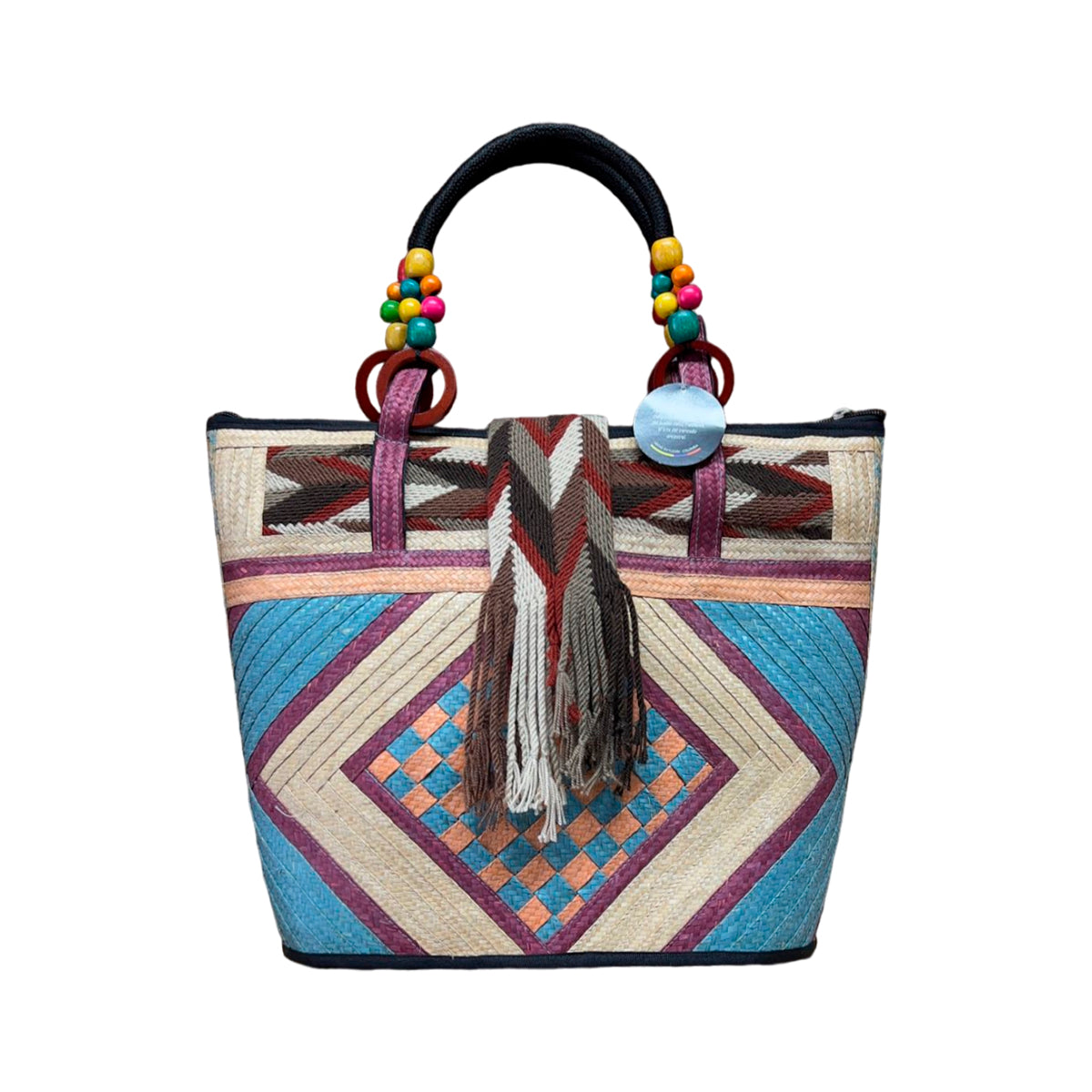 Bolso Caña Flecha Figuras Multicolor