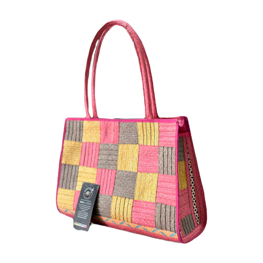 Bolso Ajedrez Caña Flecha Multicolor a Mano