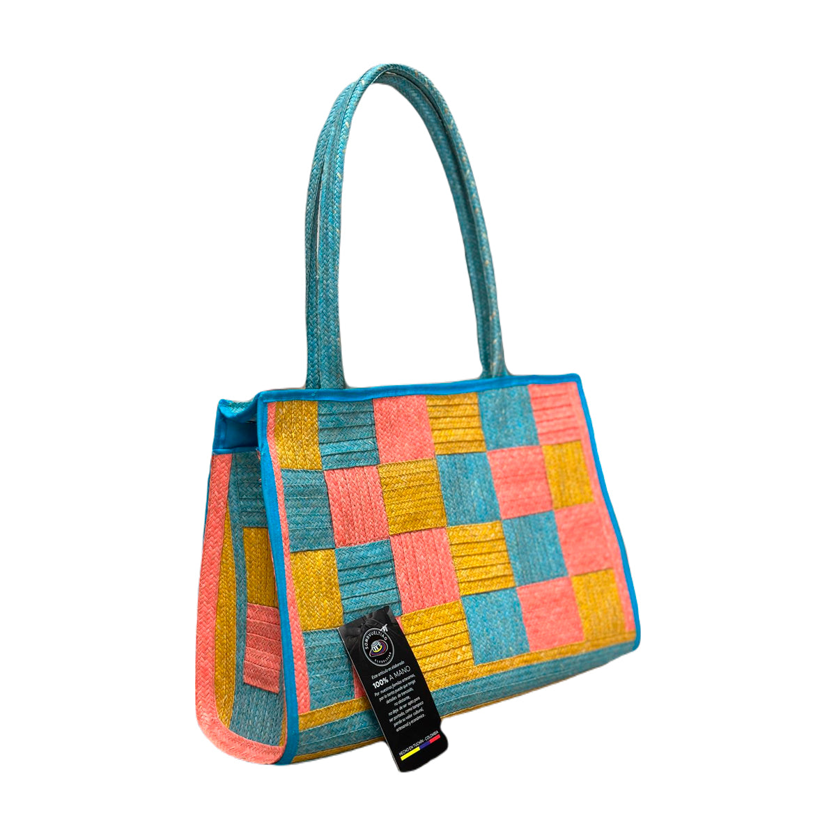 Bolso Ajedrez Multicolor Exclusivo Cuadros