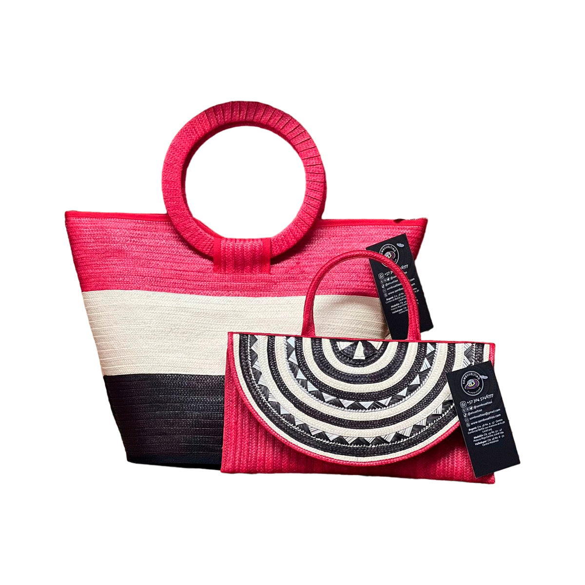 Combo Dúo Bolso y Cartera Multicolor a Mano