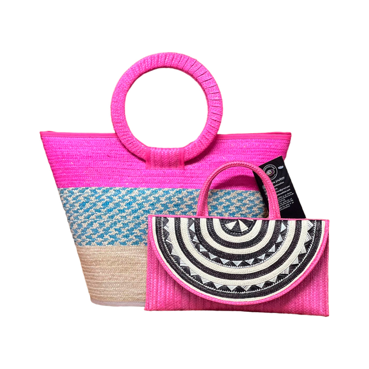 Combo Dúo Bolso y Cartera Multicolor a Mano