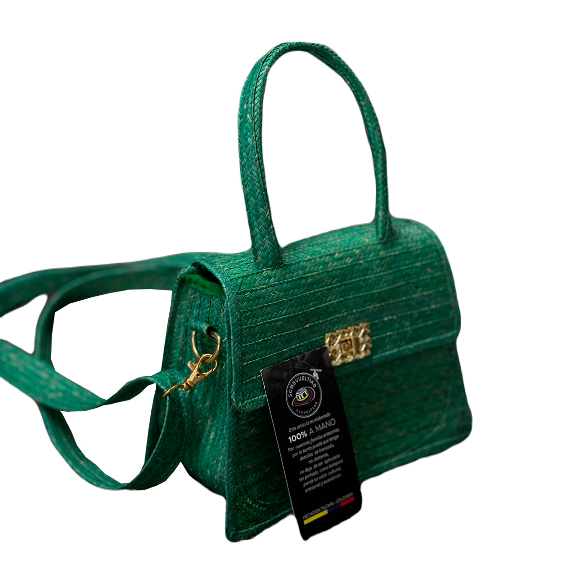 Cartera Exclusiva Artesanal Diseño Verde