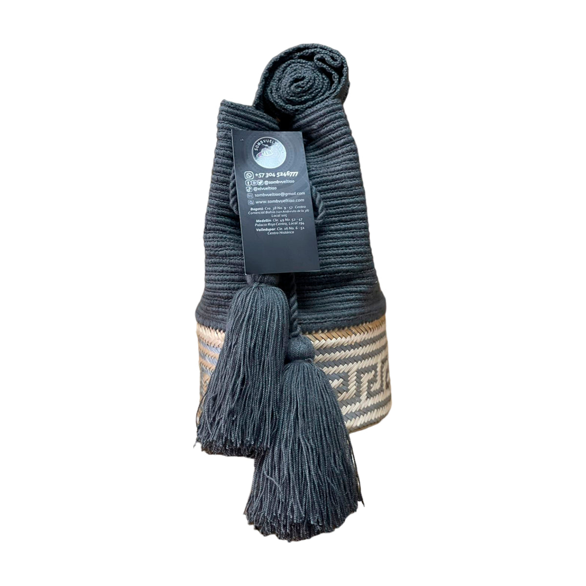 Mochila Fondo de Iraca Gris Artesanal