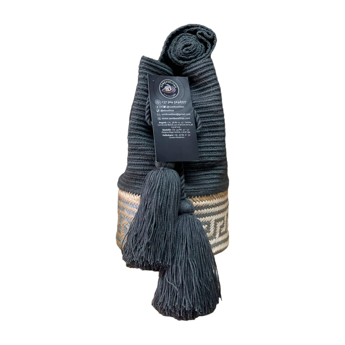 Mochila Fondo de Iraca Gris Artesanal