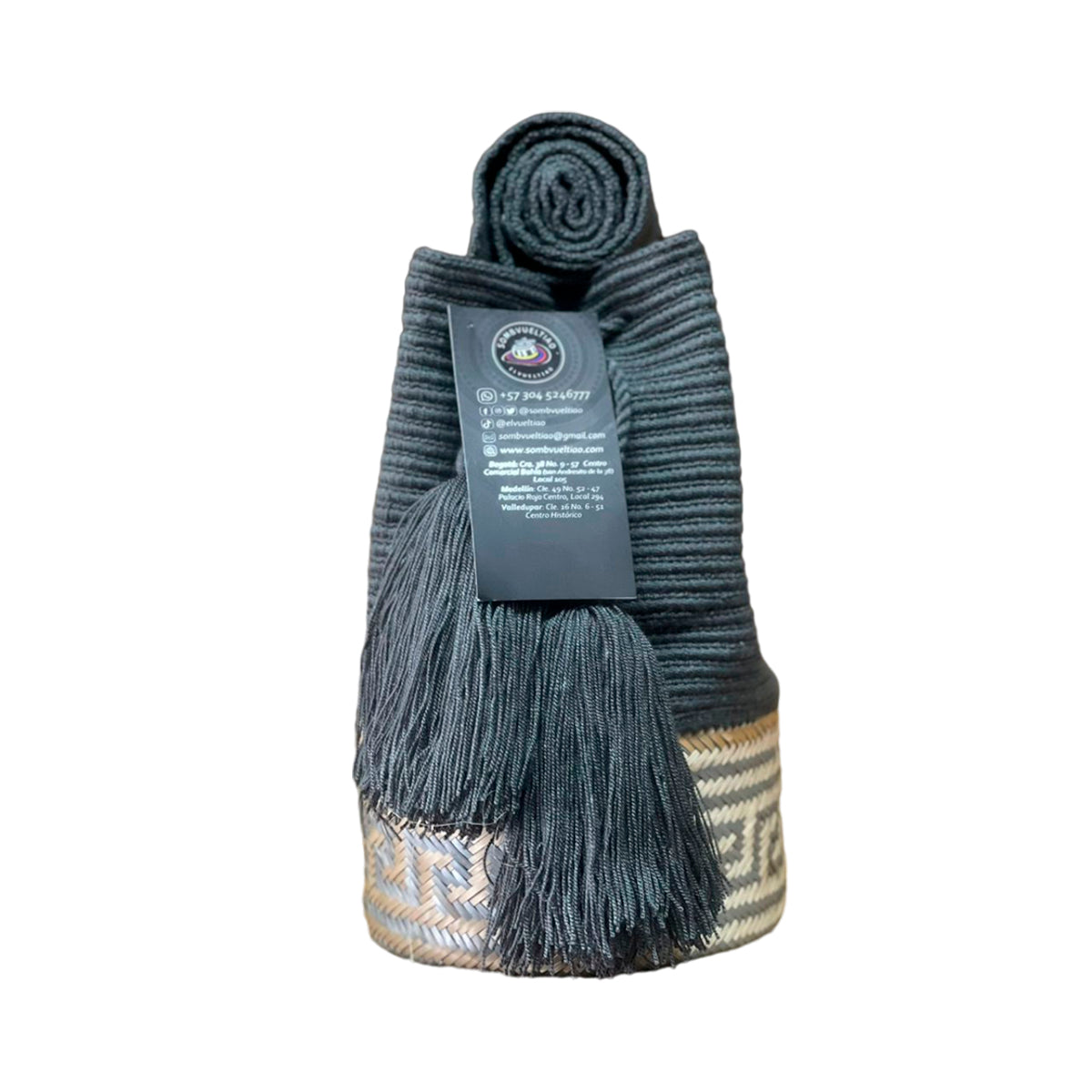 Mochila Fondo de Iraca Gris Artesanal