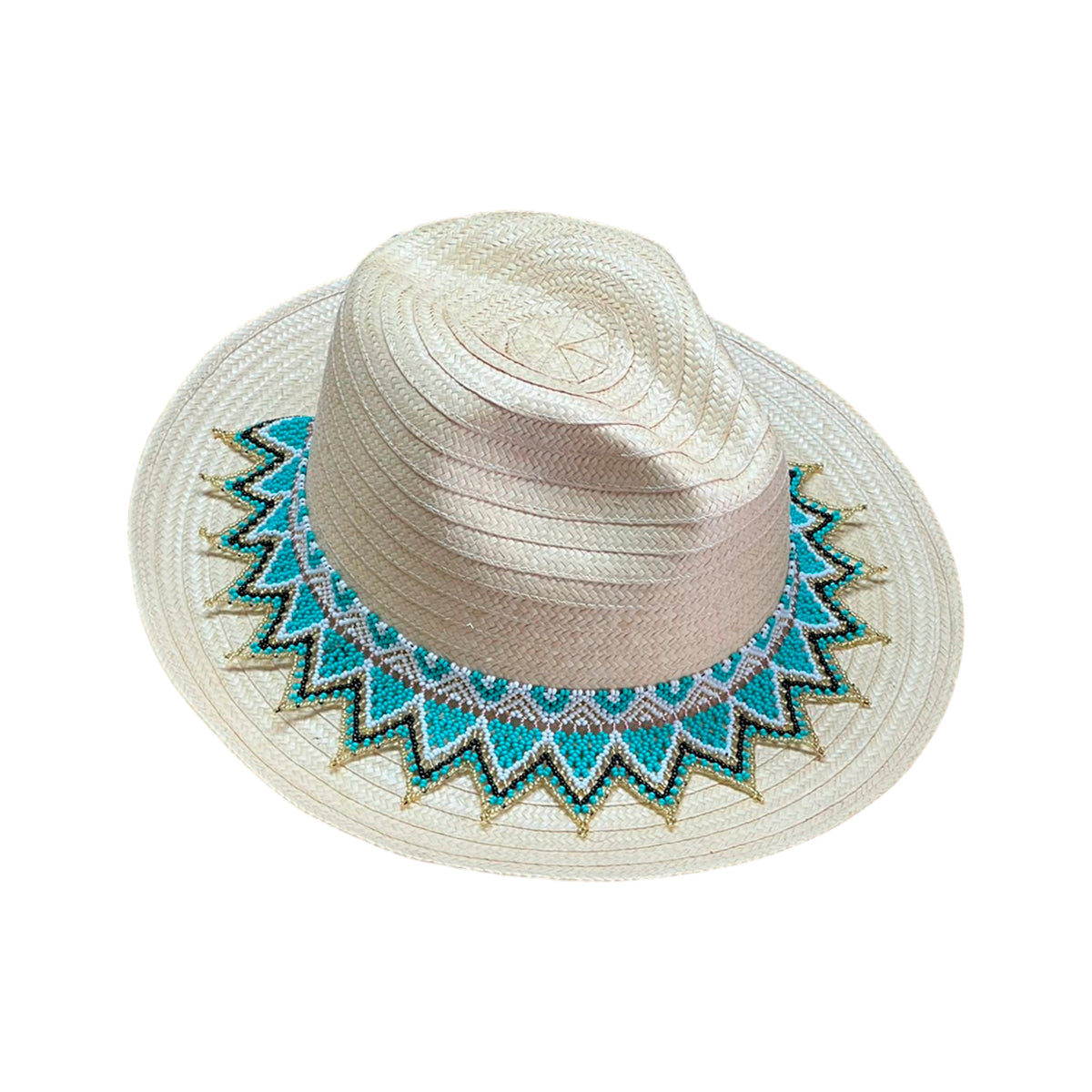 Sombrero Fedora Diseño Ala Plana Beige