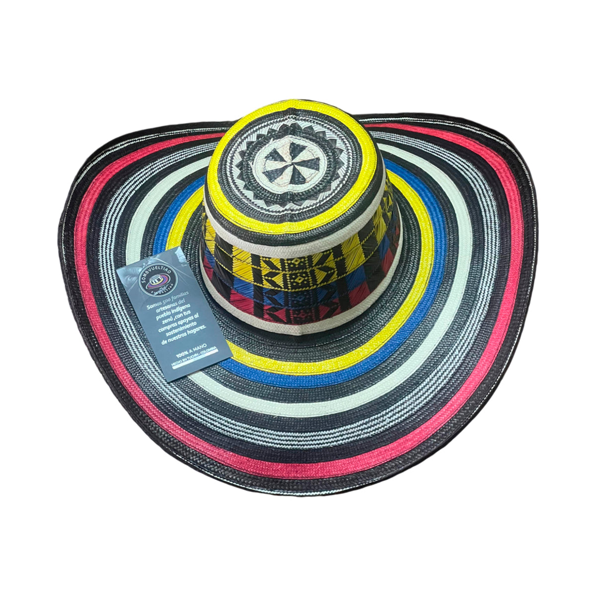 Sombrero 19 Fibras Tricolor Exclusivo Colombiano