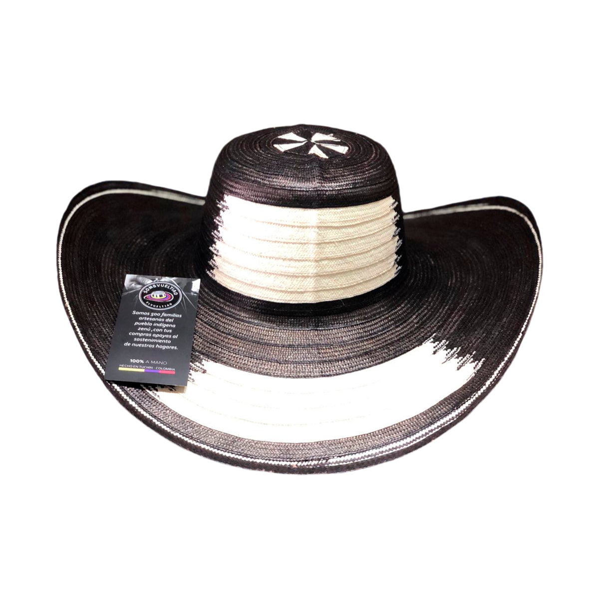 Sombrero 23 Fibras Exclusivo Diseño Negro Beige