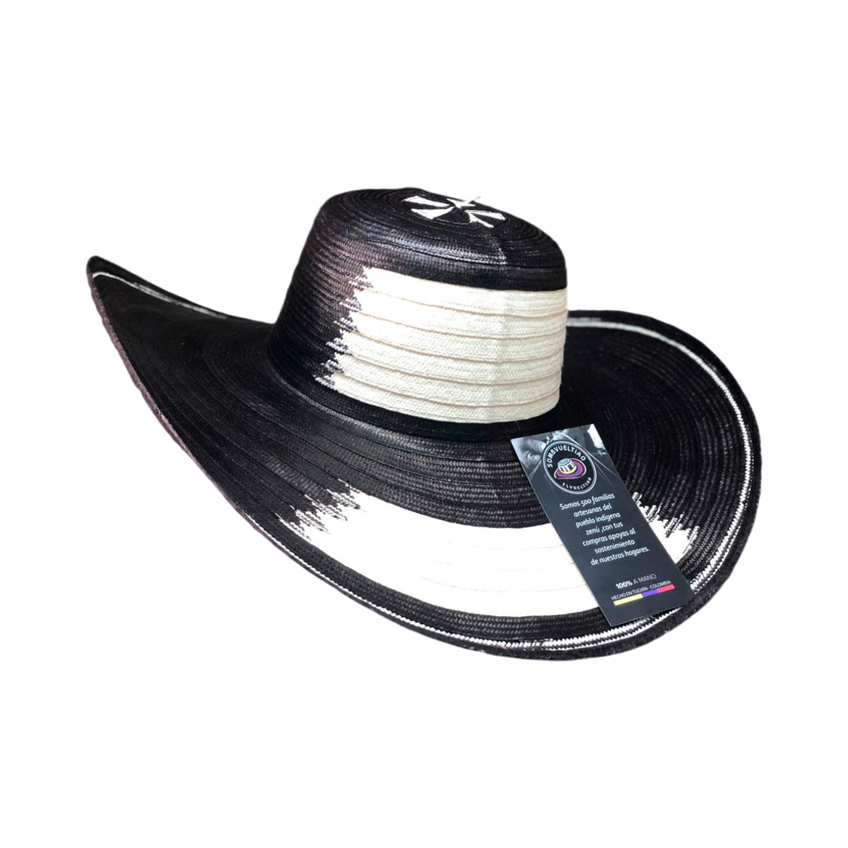 Sombrero 23 Fibras Exclusivo Diseño Negro Beige