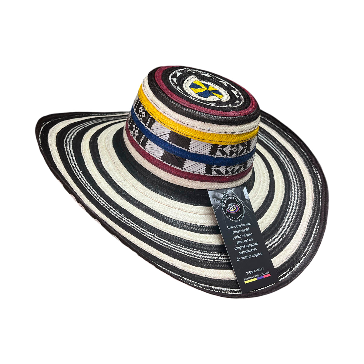 Sombrero 15 Fibras Diseño Líneas Colombianas