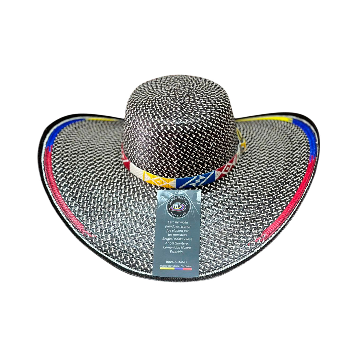 Sombrero Fino Jabao Exclusivo Tricolor Tejido a Mano