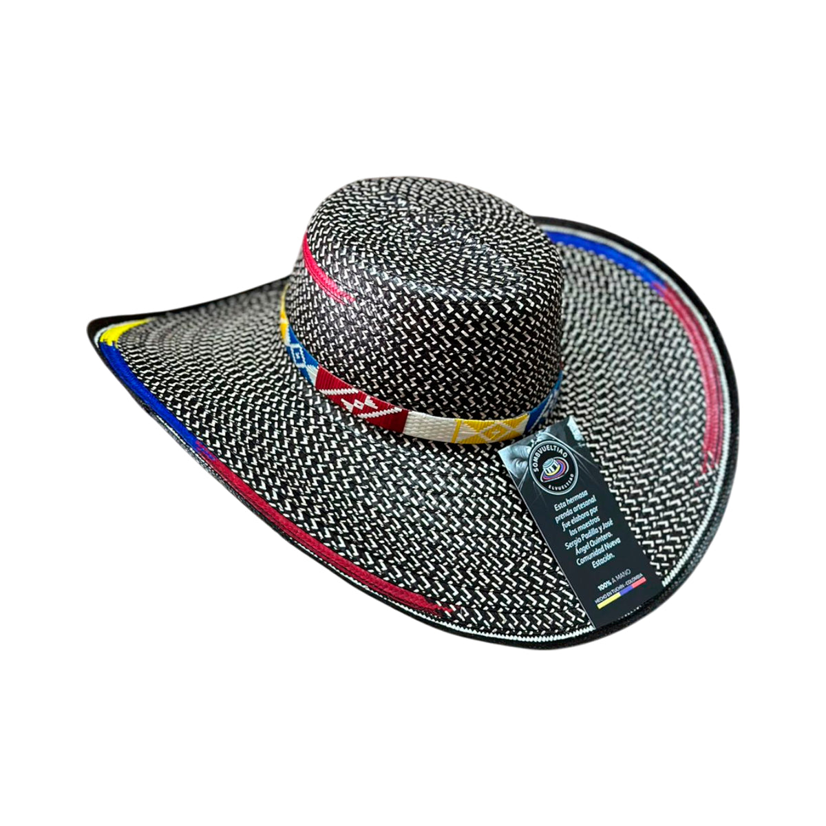 Sombrero Fino Jabao Exclusivo Tricolor Tejido a Mano