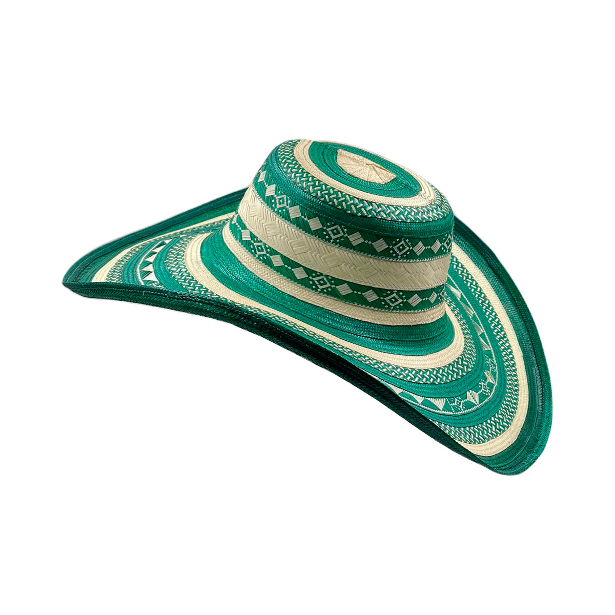 Sombrero 23 Fibras Exclusivo Diseño Verde