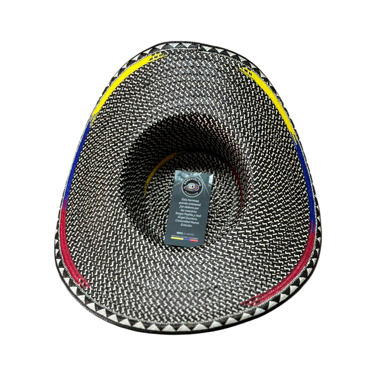 Sombrero Fino Jabao Exclusivo Tricolor Tejido a Mano