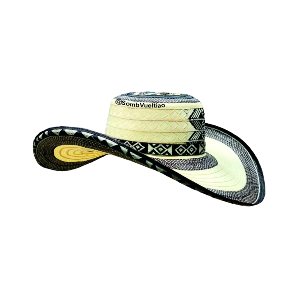 Sombrero 23 Fibras Exclusivo Blanco Y Negro
