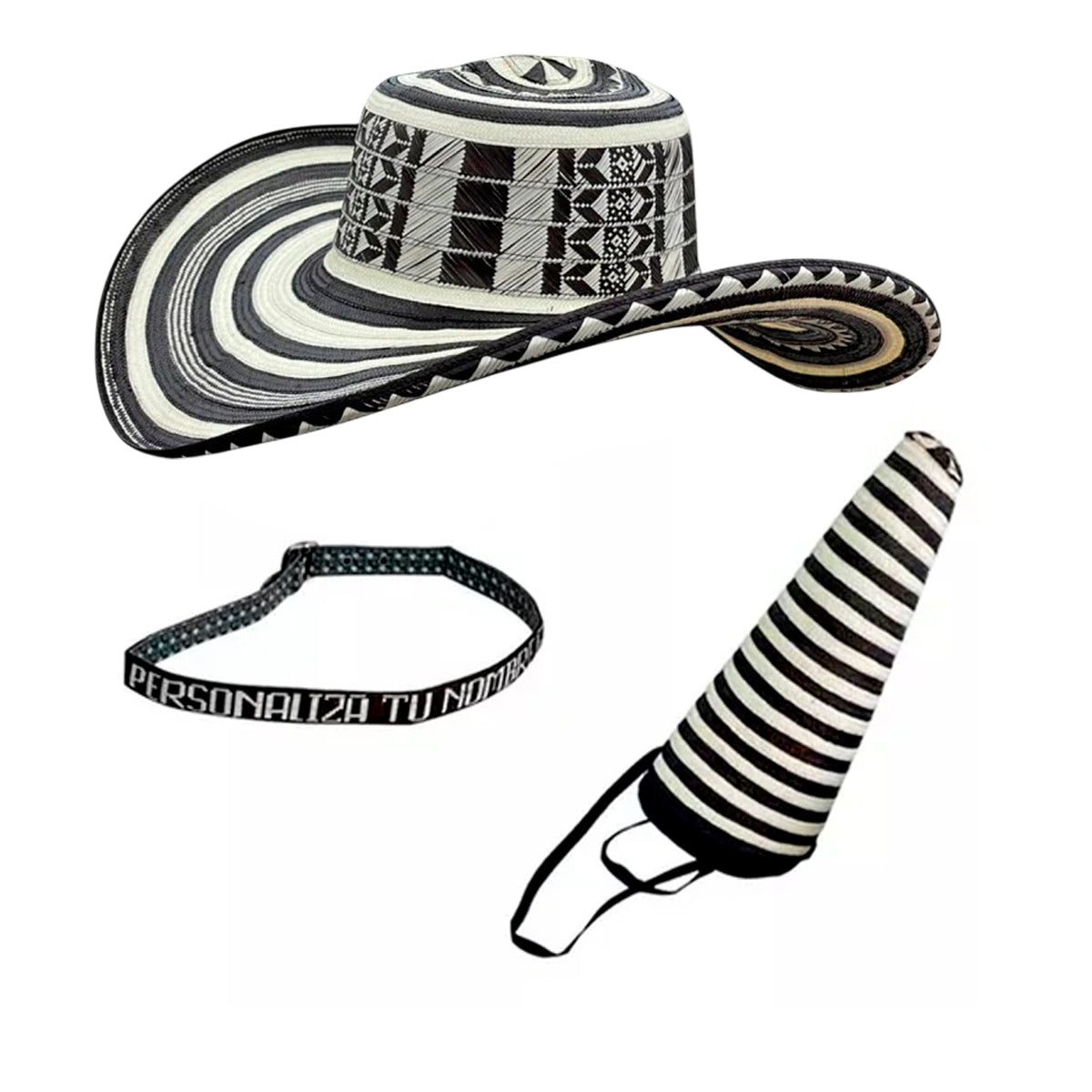 Sombrero Tradicional 19 Fibras + Estuche + Correa