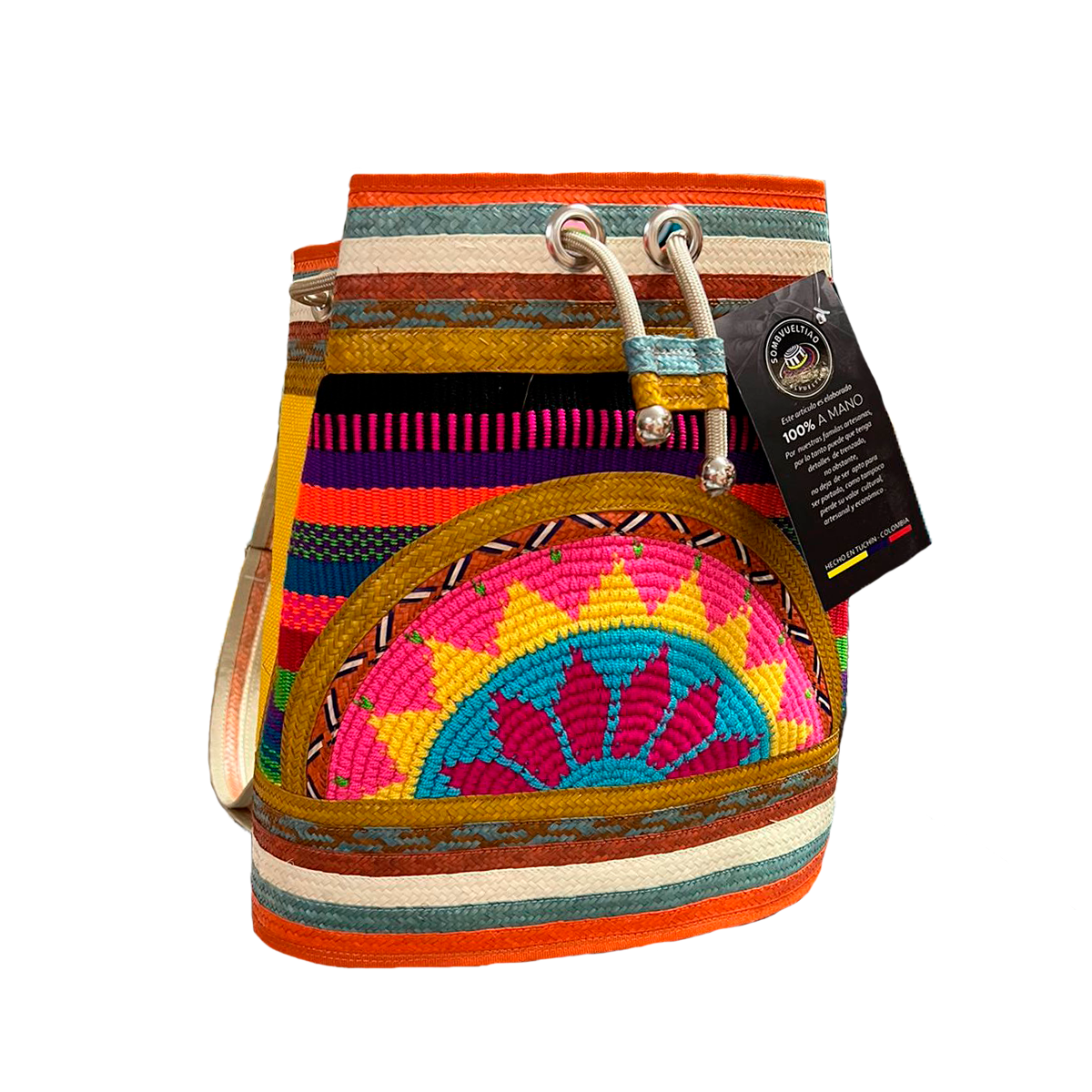 Morral Artesanal Diseño Tres Culturas Multicolor