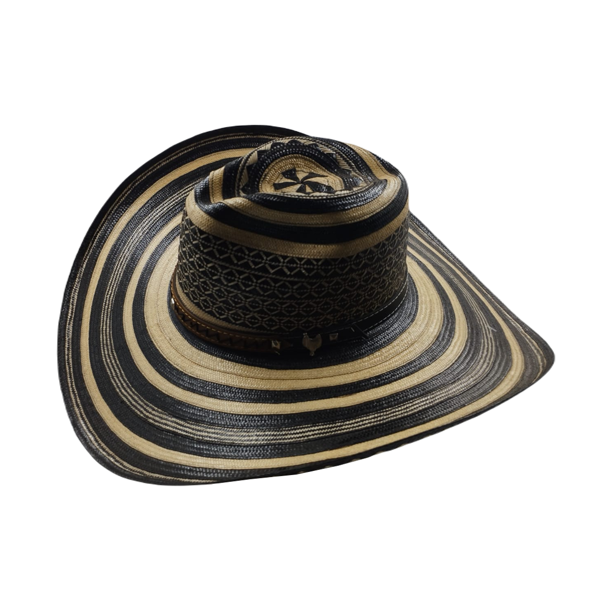Sombrero 19 Fibras Hormado Diseño Negro