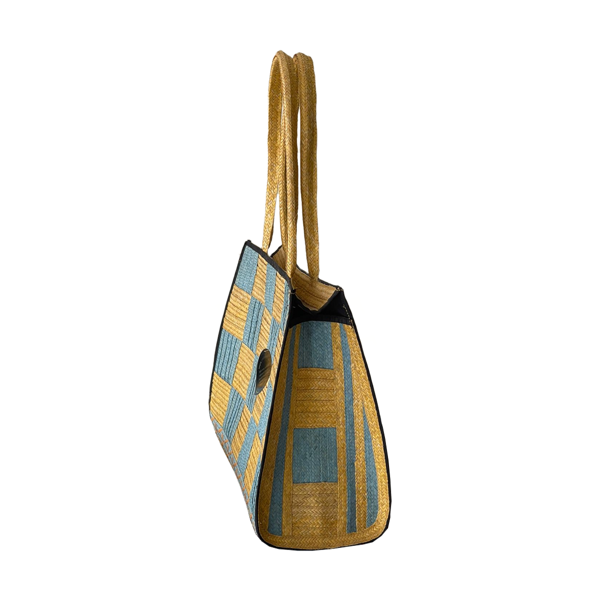 Bolso Ajedrez Exclusivo Dorado Azul
